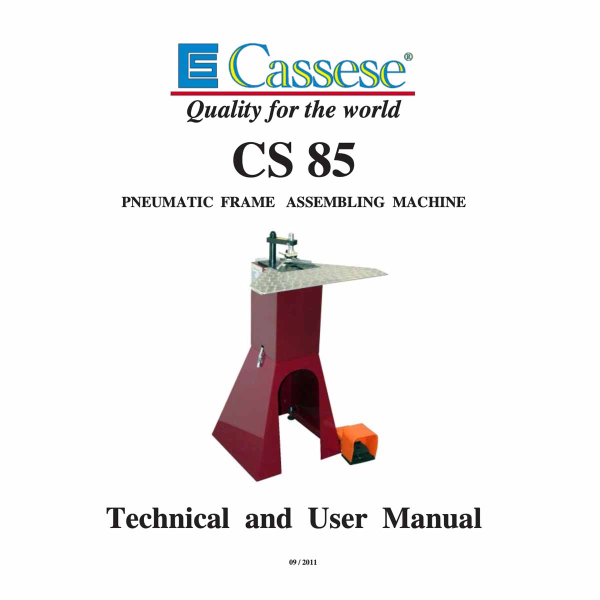 Cassese cs85 user manual - Underpinner Spares