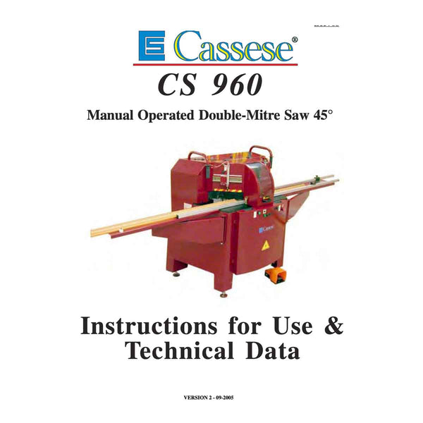 Cassese cs960 User Manual - Underpinner Spares