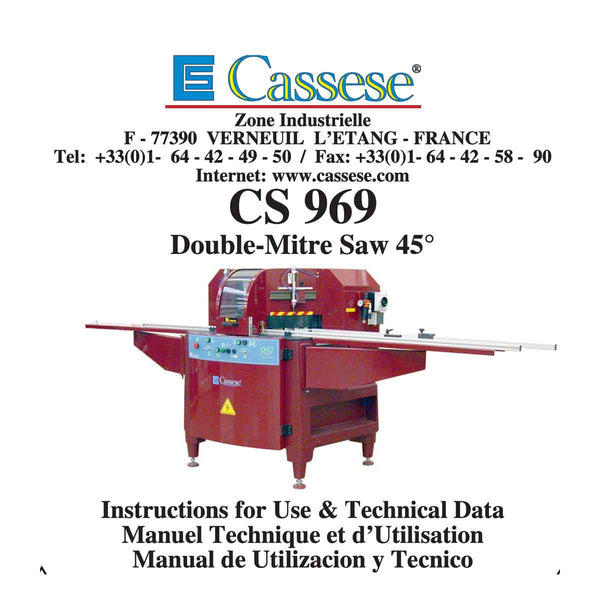 Cassese cs969 User Manual - Underpinner Spares