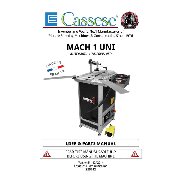 Cassese Mach 1 UNI user manual - Underpinner Spares