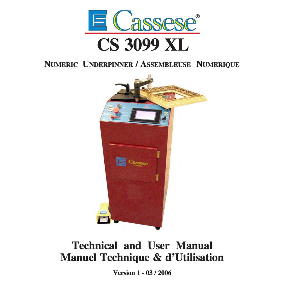 Cassese cs3099XL user manual - Underpinner Spares