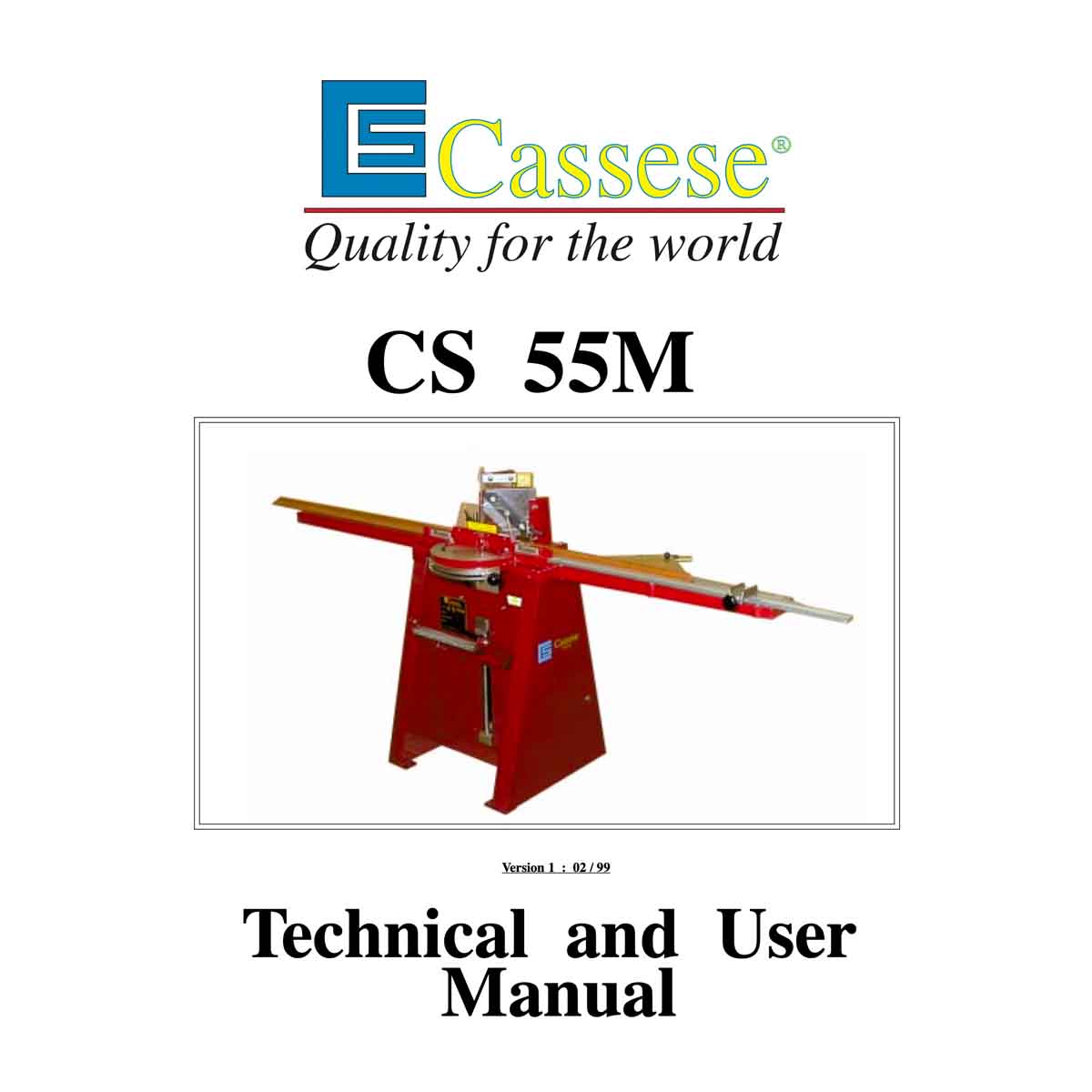 Cassese cs55M user manual - Underpinner Spares