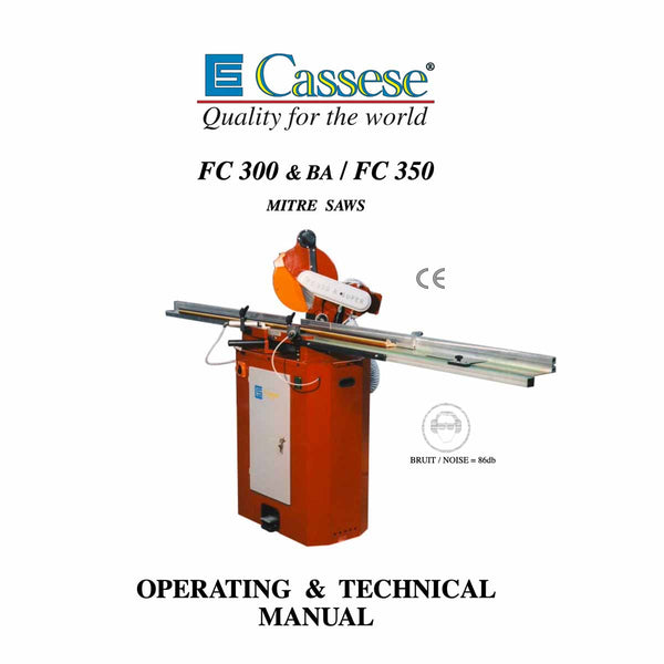 Cassese fc300 fc350 user manual - Underpinner Spares