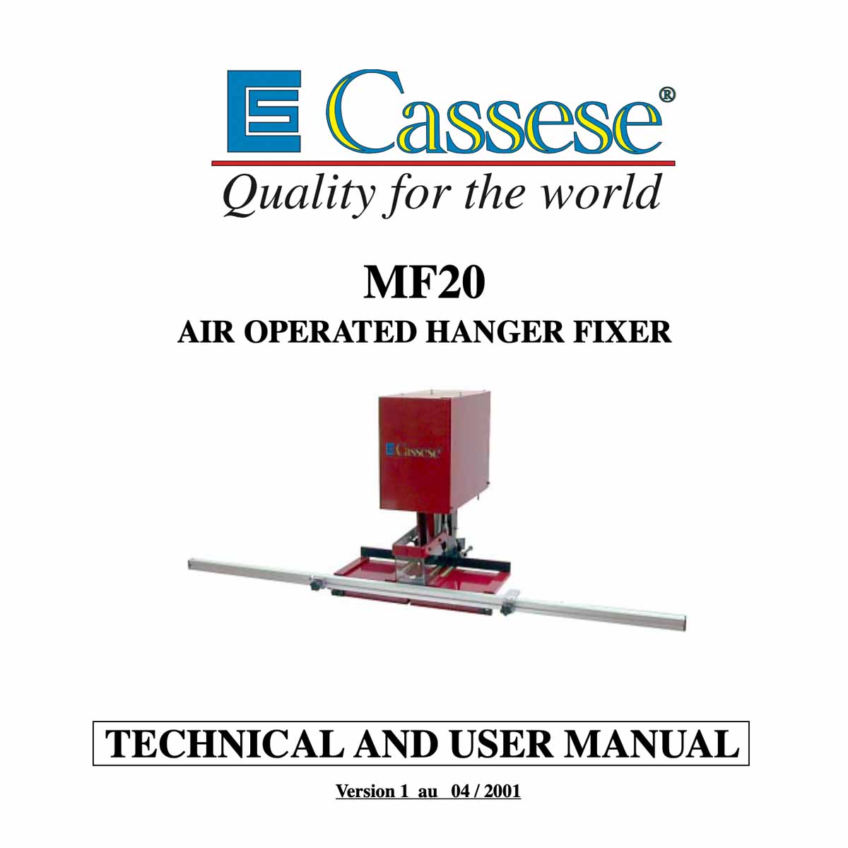 Cassese MF20 user manual _ Underpinner Spares